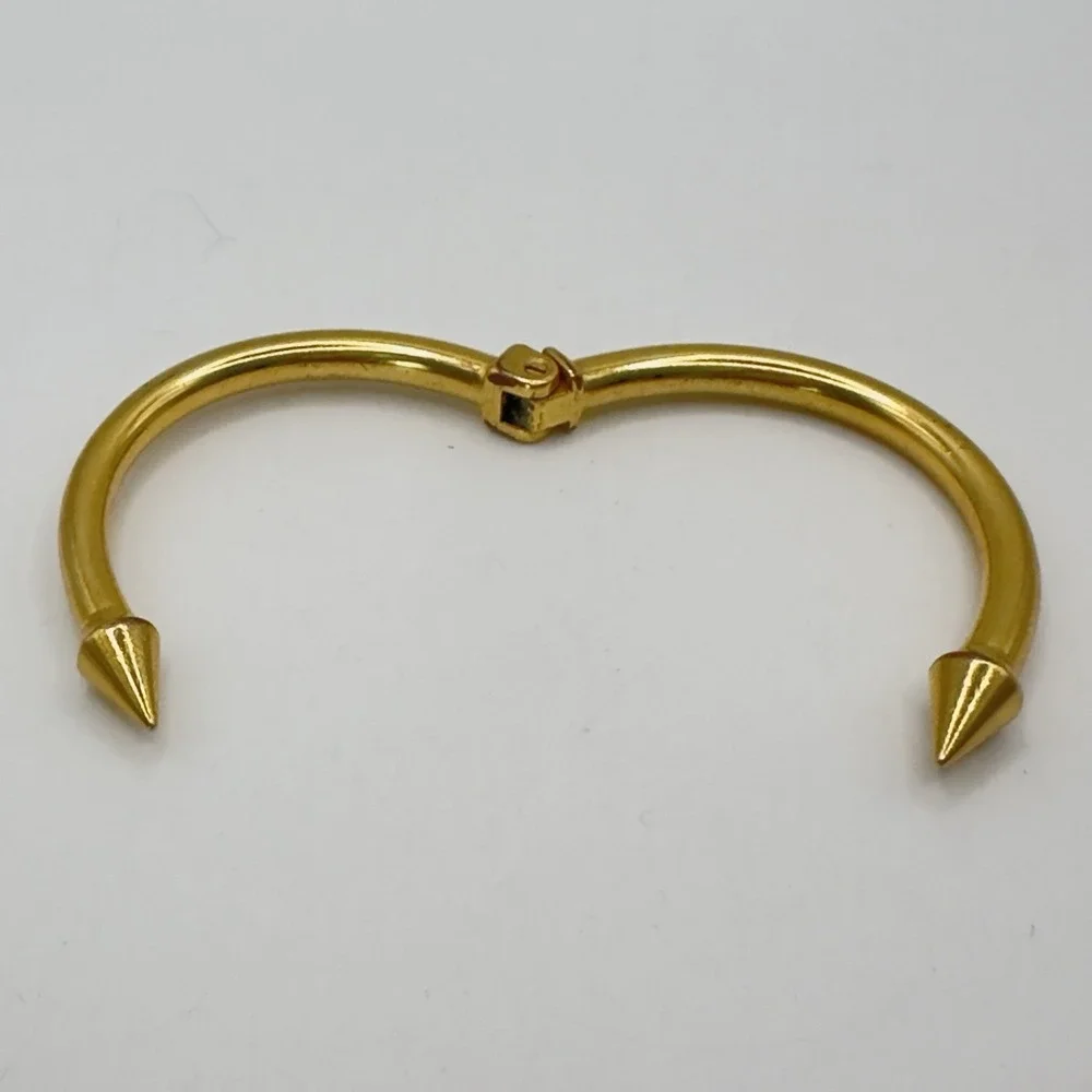 Vita Fede Mini Titan Cuff Bracelet Gold Tone Spike Hinged Bangle Sz S Italy